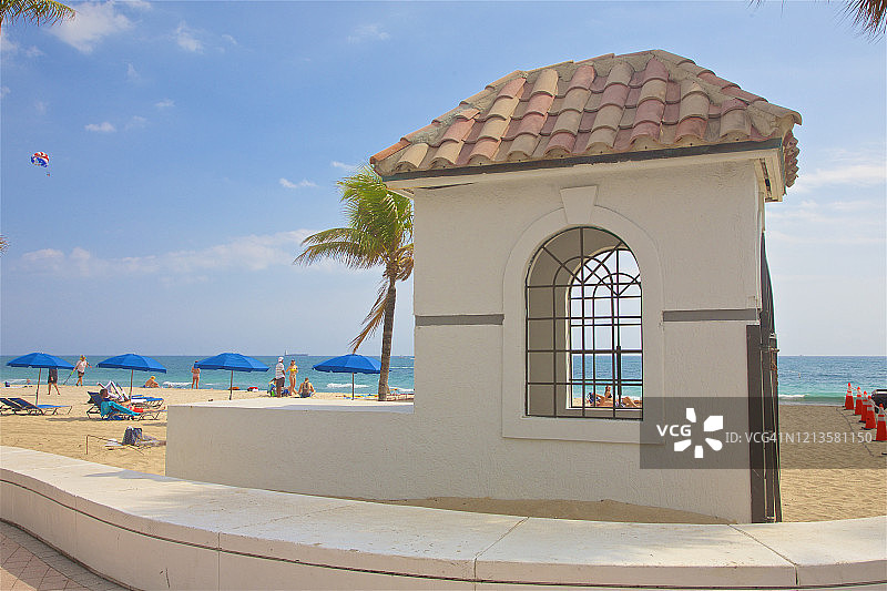 劳德代尔堡海滩附近的西班牙主题图案图片素材