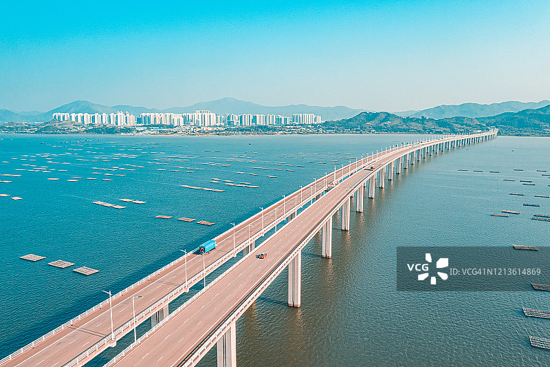 深圳湾大桥，中国香港与深圳图片素材