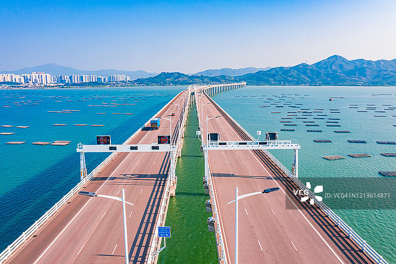 深圳湾大桥，中国香港与深圳图片素材