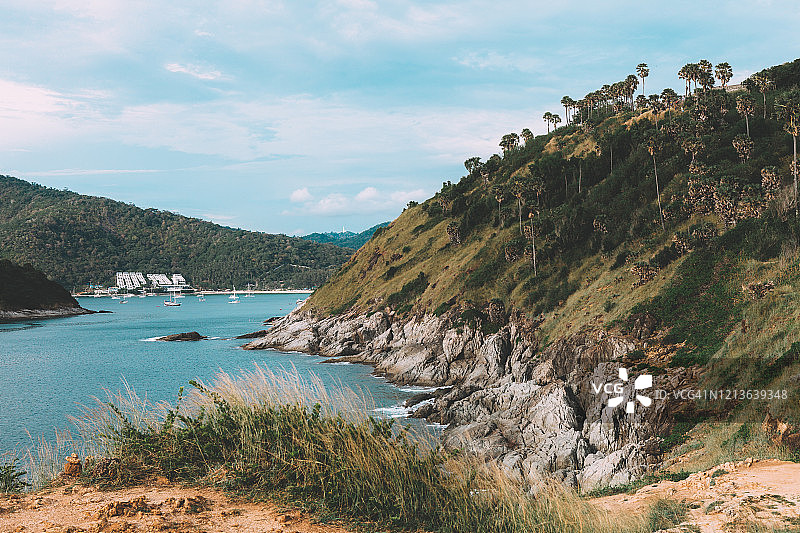 泰国海边岛屿石塔假日风光图片素材