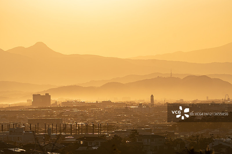 日本神奈川县海边的住宅区图片素材