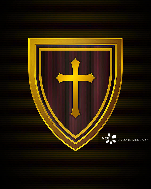 基督教十字架和信仰之盾教会标志图片素材
