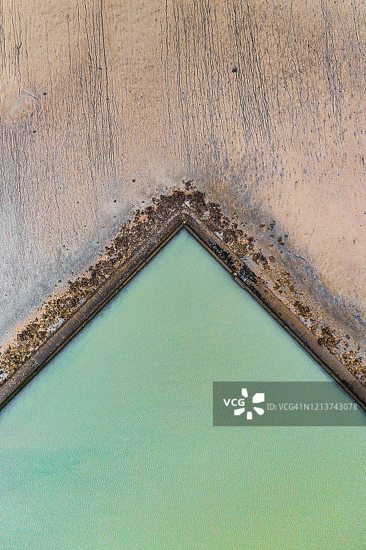 法国潮汐池航拍图片素材