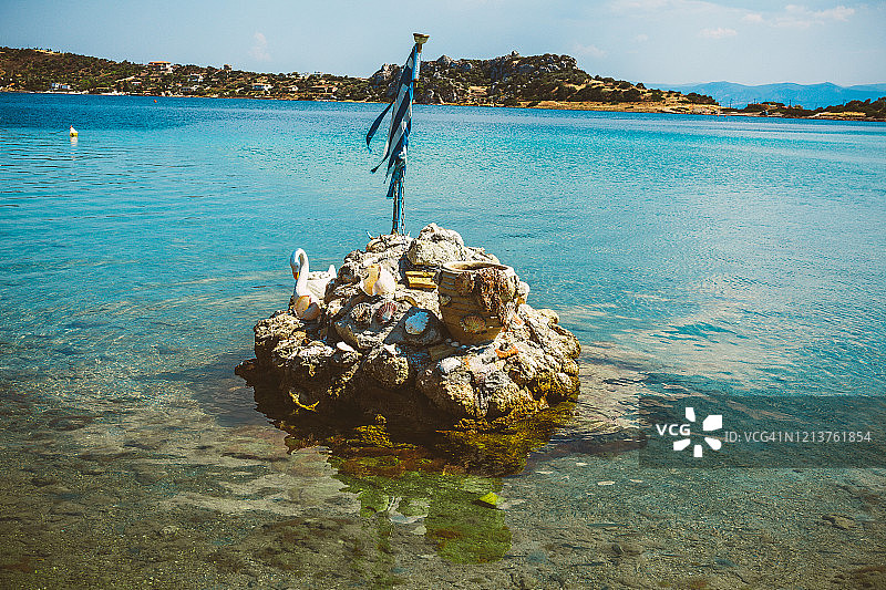 希腊埃维亚岛利姆尼村全景图片素材