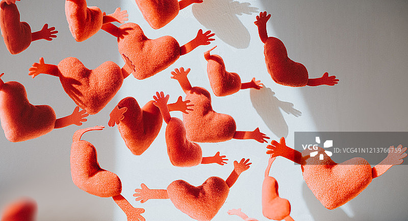 飘落的爱心图片素材