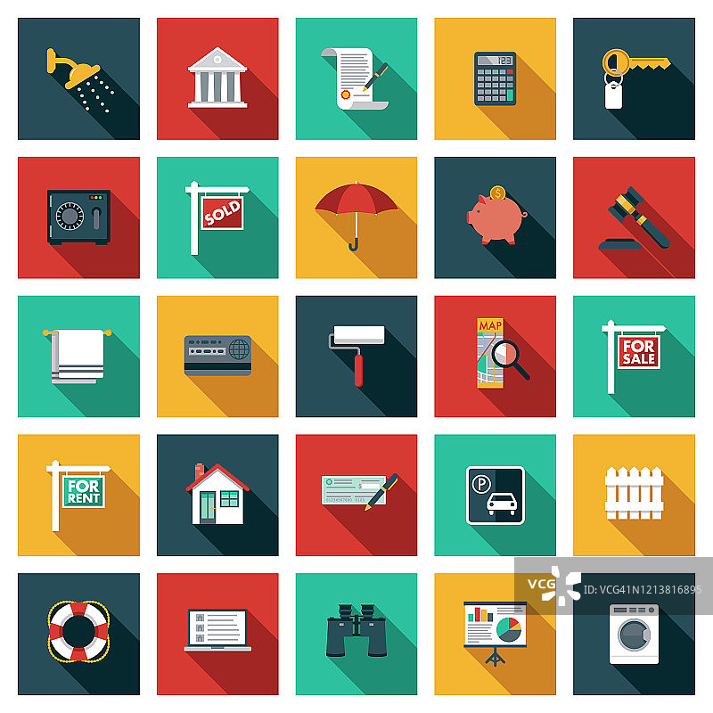 房地产图标集图片素材