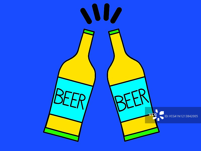 手绘啤酒瓶图片素材