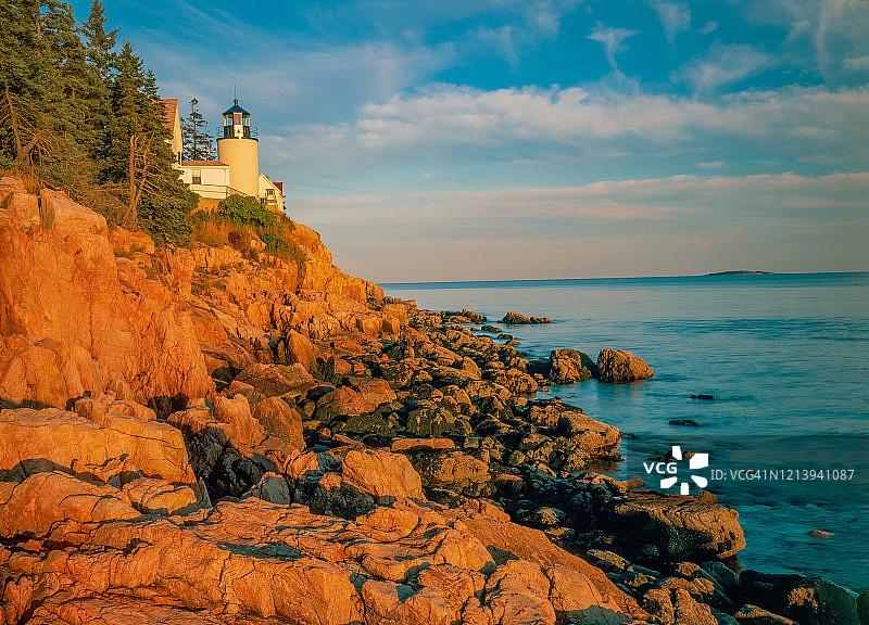 Bass Harbor岬角灯塔图片素材