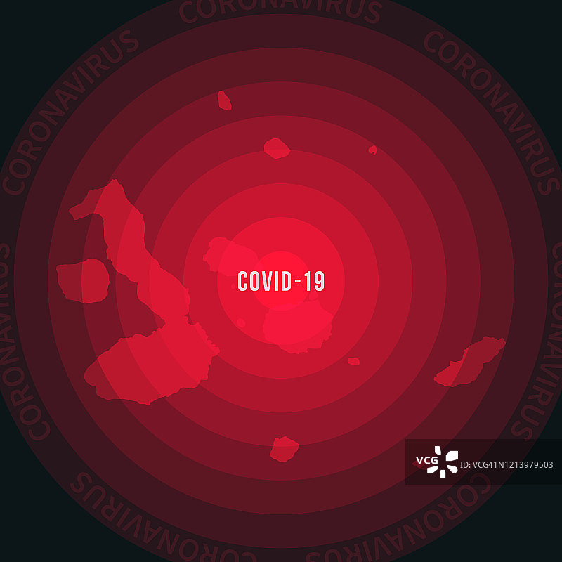 受新冠疫情影响的加拉帕戈斯群岛地图图片素材