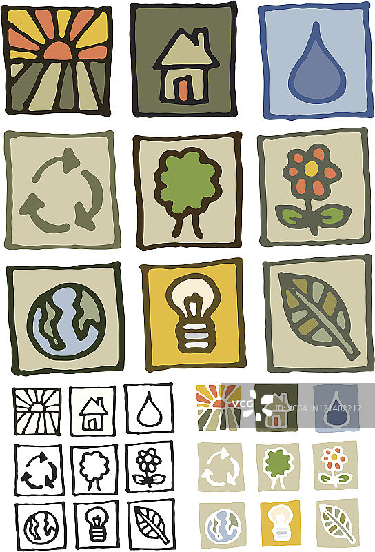 手绘自然图标图片素材