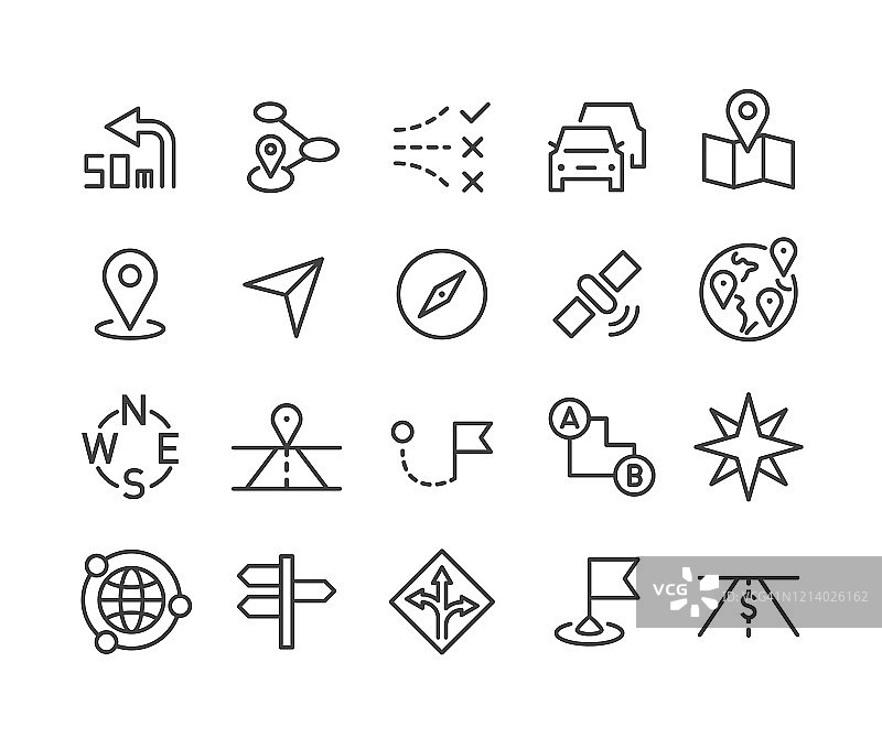 导航经典线性系列图标图片素材