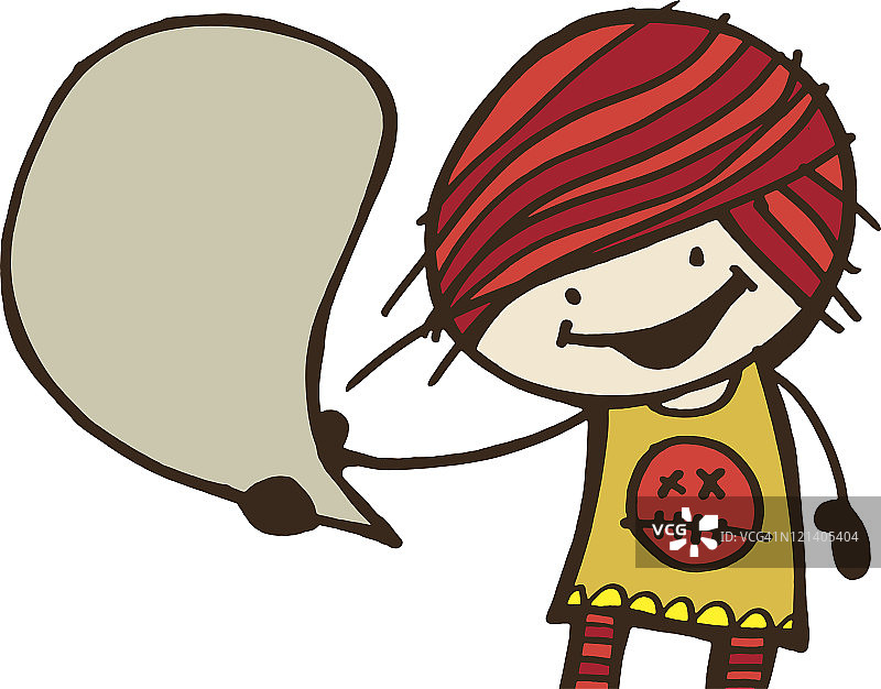 带有对话气泡的女孩图片素材