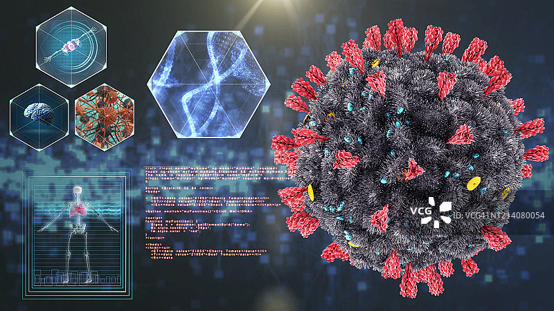 扫描冠状病毒图片素材