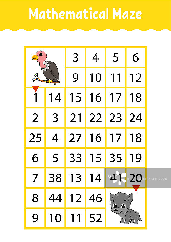 数学矩形迷宫儿童游戏图片素材