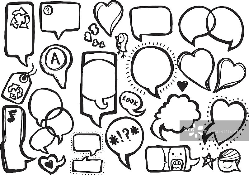 语音气泡涂鸦图片素材