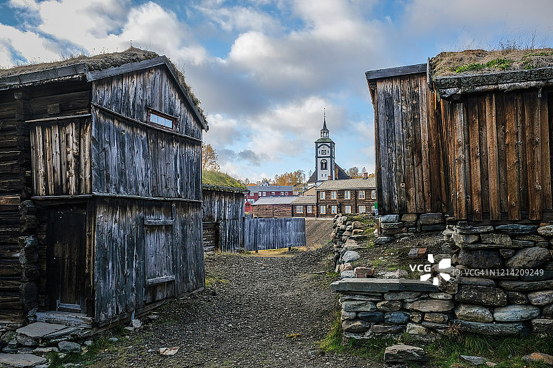 挪威罗罗斯的历史老建筑图片素材