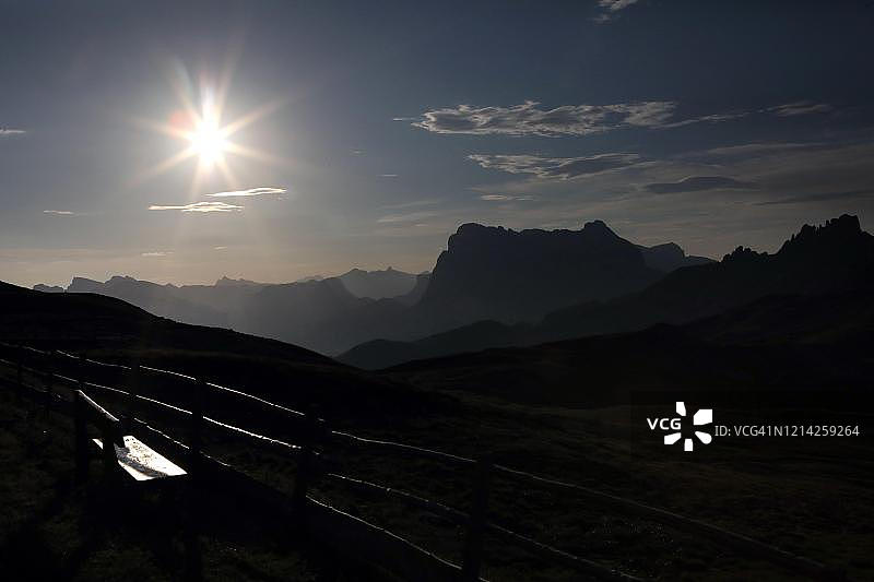 在意大利南蒂罗尔的Schlernhaus，锡利尔，Dolomites，南蒂罗尔图片素材