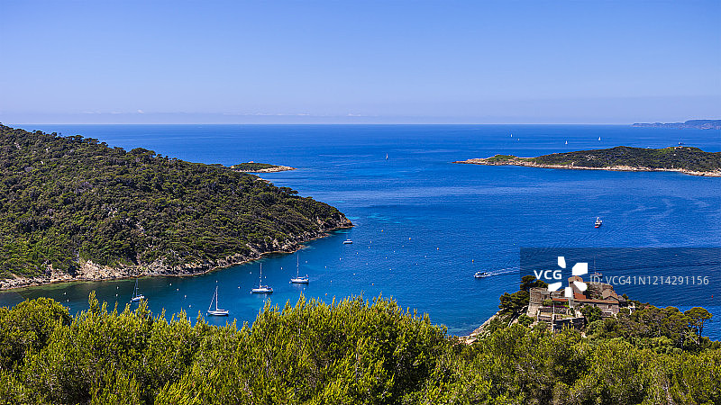 法国地中海耶尔群岛的波克罗岛图片素材