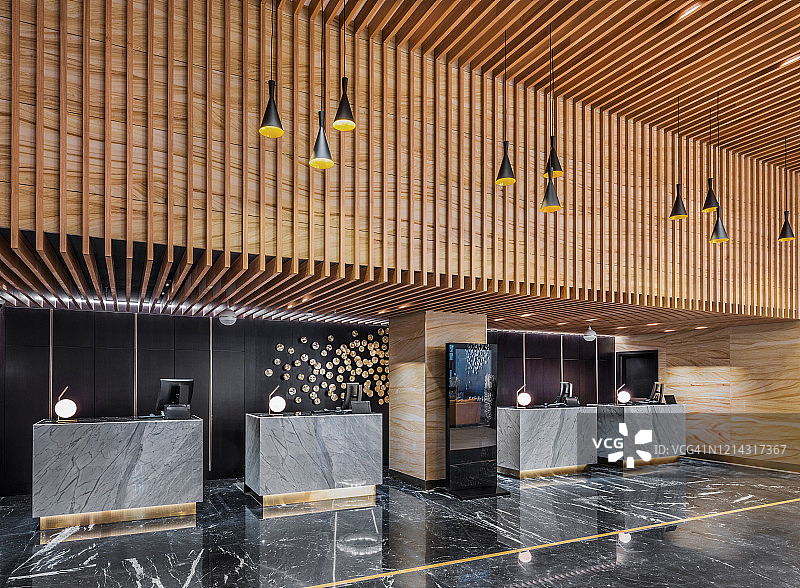 莫斯科一家豪华酒店的接待处图片素材