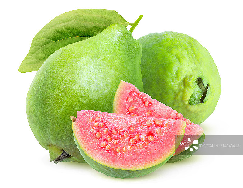 切开的绿色番石榴图片素材