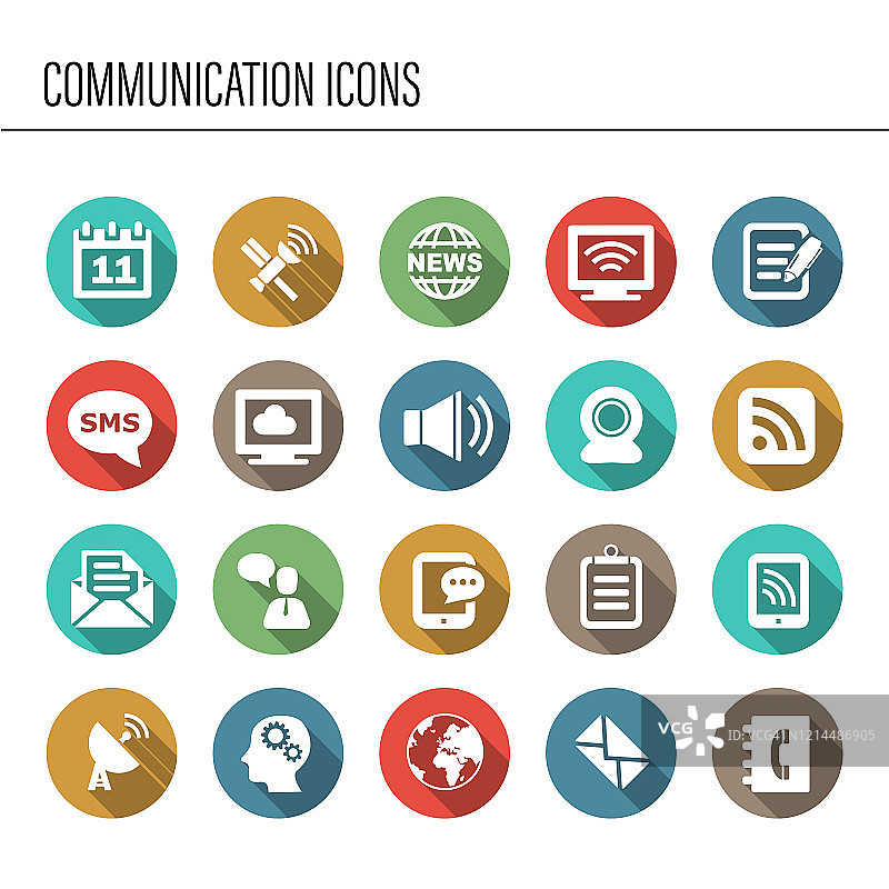 矢量通信图标集图片素材