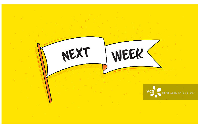 带有“下周”文字的复古风格旗帜banner图片素材