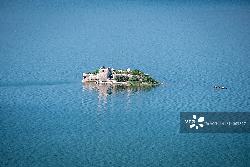 黑山斯卡达湖，土耳其堡垒景观图片素材