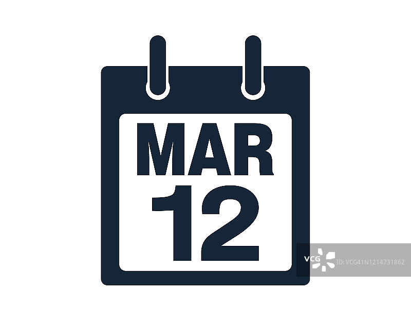 3月12日日历图标矢量图图片素材