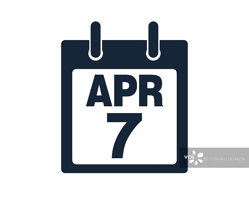4月7日日历图标矢量素材图片素材