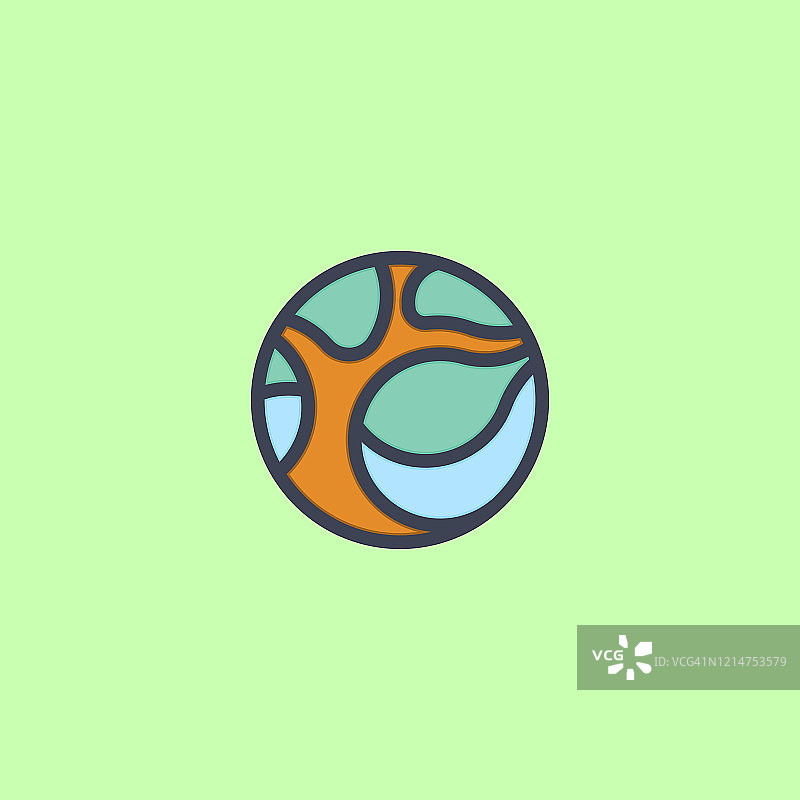 抽象圆形树设计图片素材