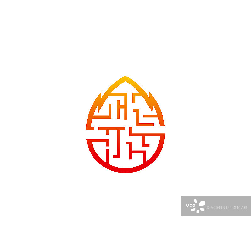 火焰迷宫logo设计概念，迷宫logo符号图片素材
