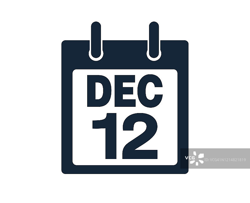 12月12日日历图标库存矢量图图片素材