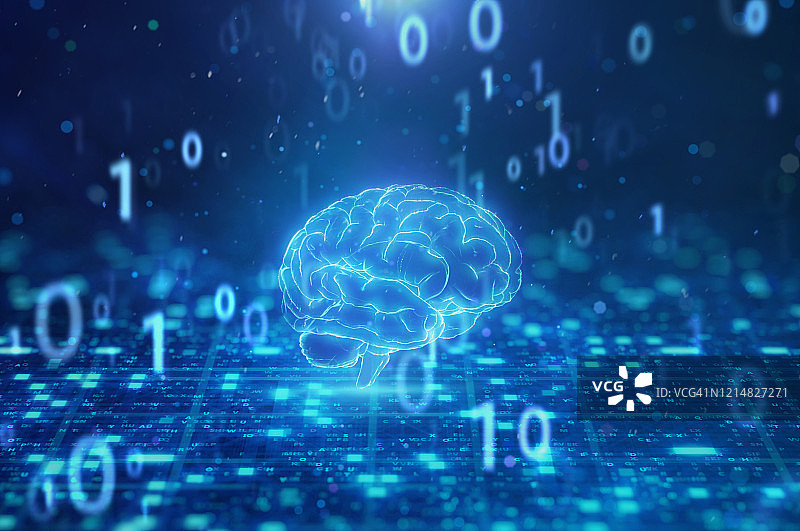 编程代码与AI大脑图片素材