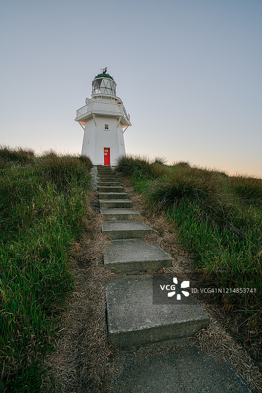 新西兰南岛，怀帕帕灯塔的台阶图片素材