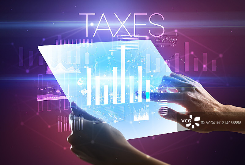 手持未来商业概念图片素材