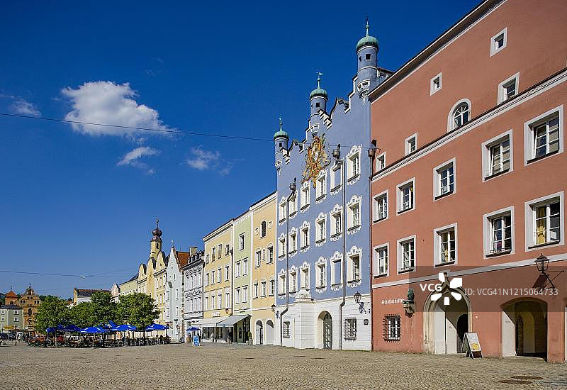 德国巴伐利亚州 Burghausen 城镇广场图片素材