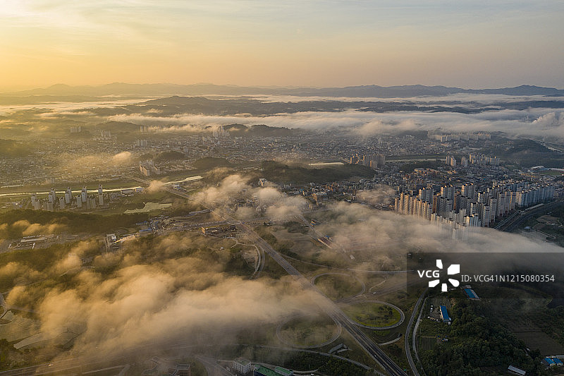 韩国荣州市航拍景观图片素材