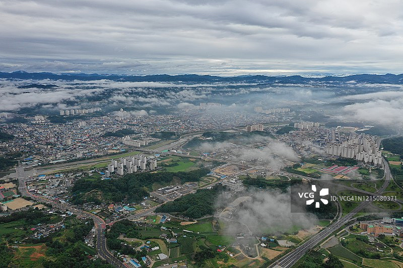 韩国荣州市航拍景观图片素材