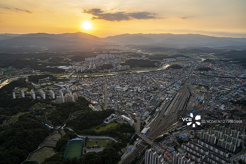 韩国荣州市航拍景观图片素材