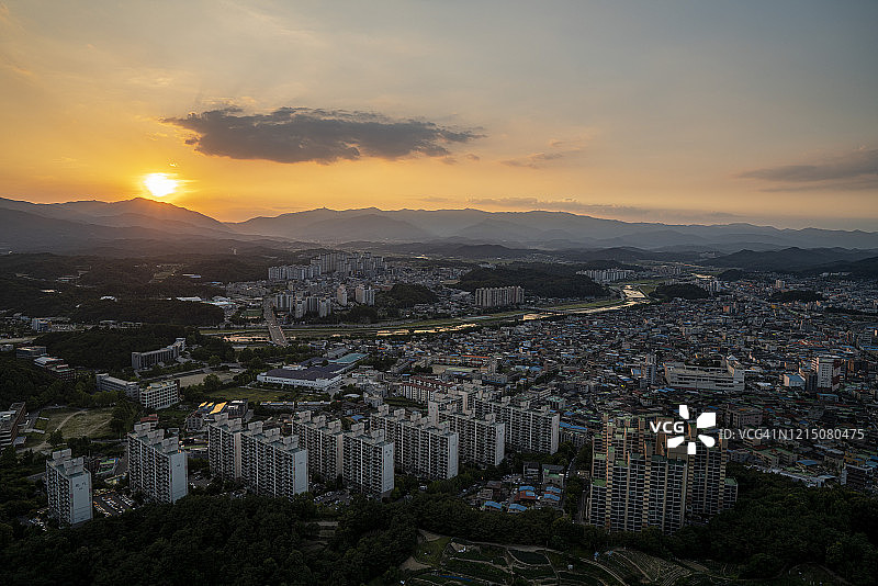 韩国荣州市航拍景观图片素材
