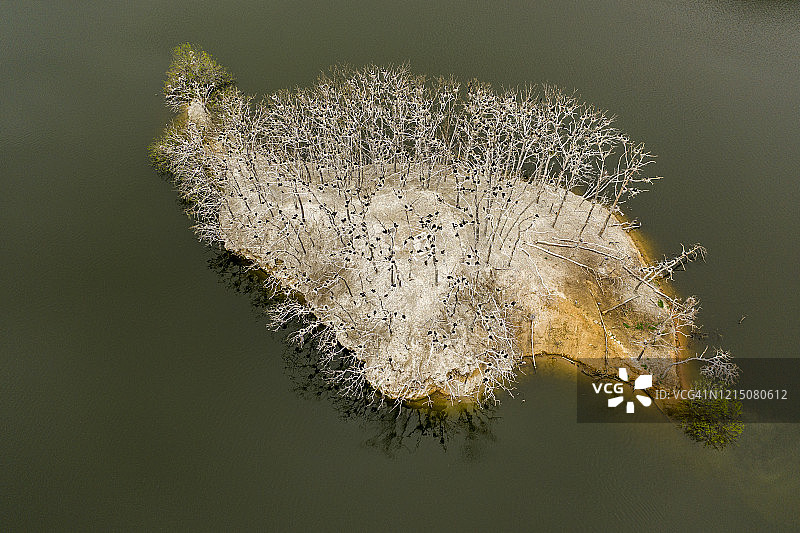 韩国原州市麻芝湖的高角度视图图片素材