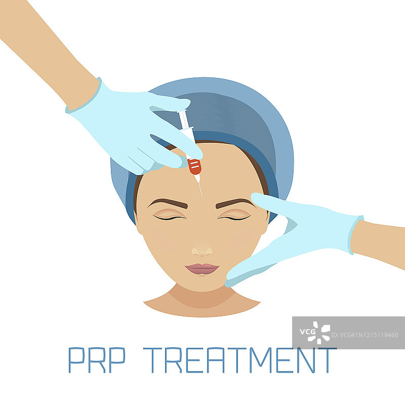 女性PRP面部护理插画图片素材