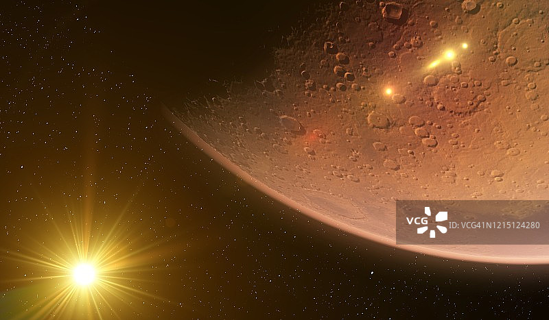 从太空看火星插图图片素材