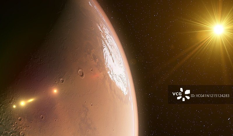 从太空看火星插图图片素材