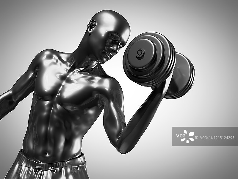男人举哑铃插图图片素材