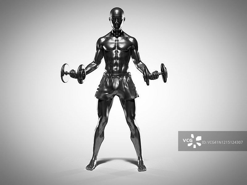 男人举哑铃插图图片素材