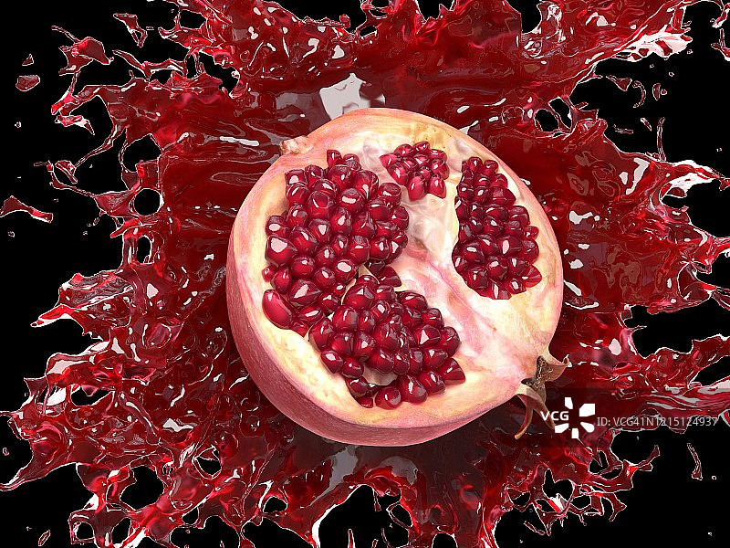 石榴飞溅插画图片素材