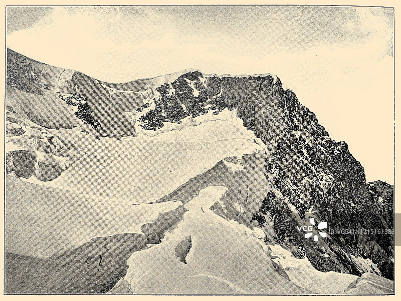 古吉冰川高原的雪角图片素材