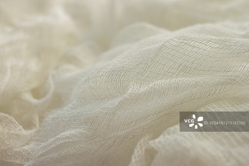 白色梭织棉纱布背景纹理特写图片素材