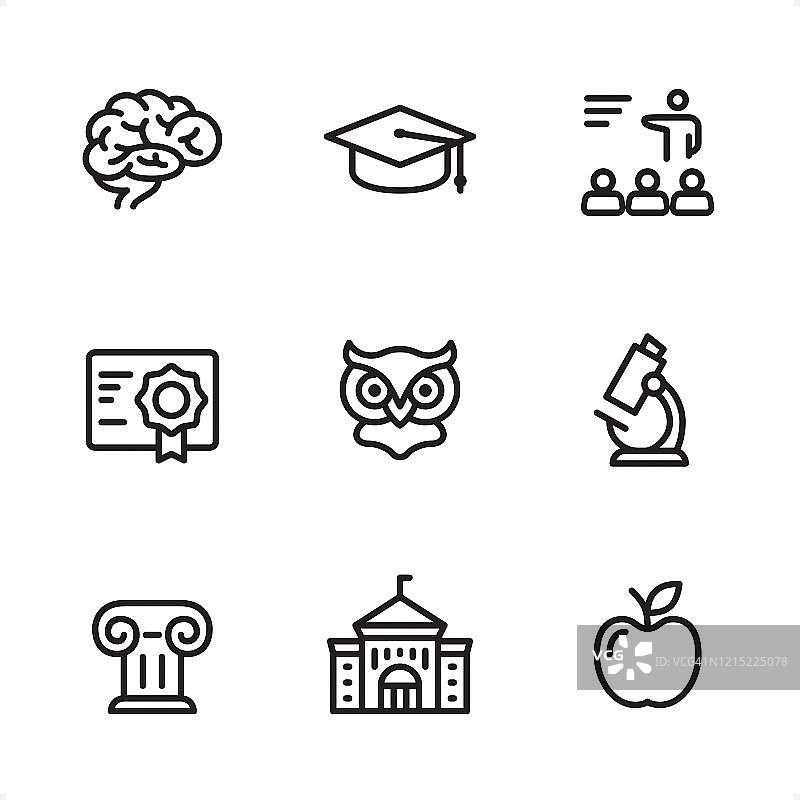 大学单线图标图片素材